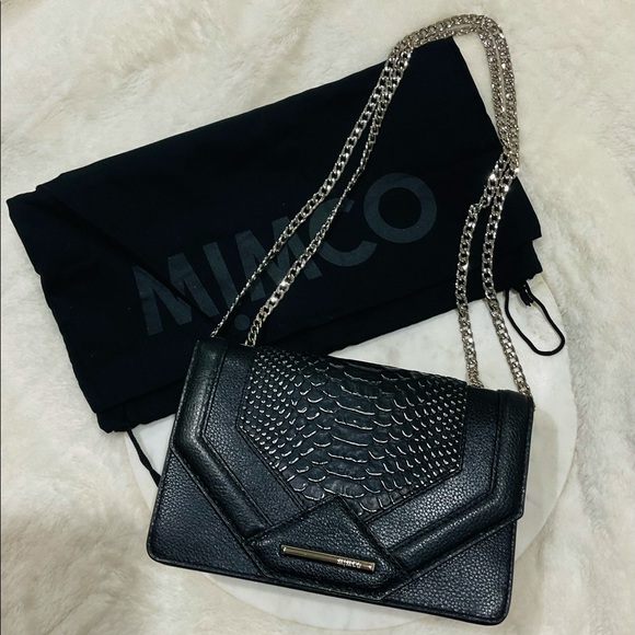 NWOT Mimco trinity clutch - black snake emboss - Picture 3 of 10